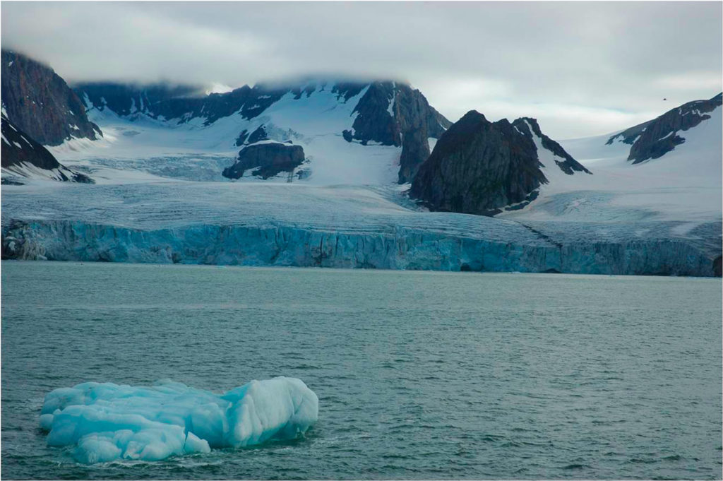 Salida de glaciares árticos en en sector N de las Svalvard